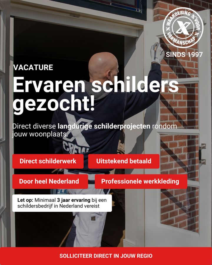 Flextra-advertentie: Ervaren schilders gezocht